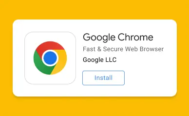 The google chrome icon with an install button below it.