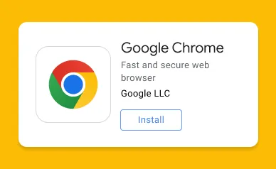 The Google Chrome icon with an install button below it.