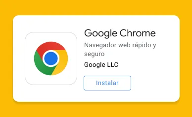 El ícono de Google Chrome junto a un botón para instalarlo.