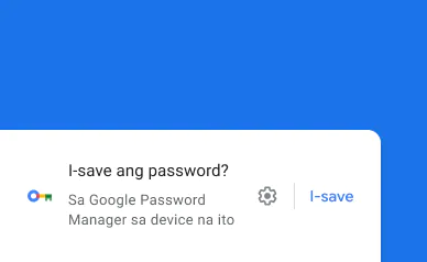 Puting screen na nagtatanong ng "I-save ang password?"