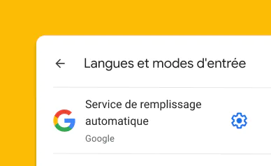 Un écran blanc indiquant « Remplissage automatique avec Google ».