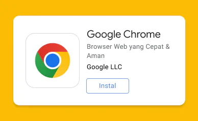 Ikon Google Chrome dengan tombol instal di bawahnya.