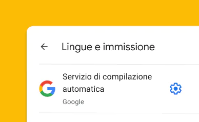 Una schermata bianca che dice "Compilazione automatica Google".