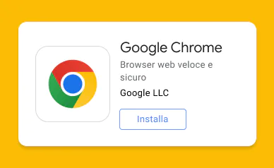 L'icona di Google Chrome con un pulsante Installa sotto.